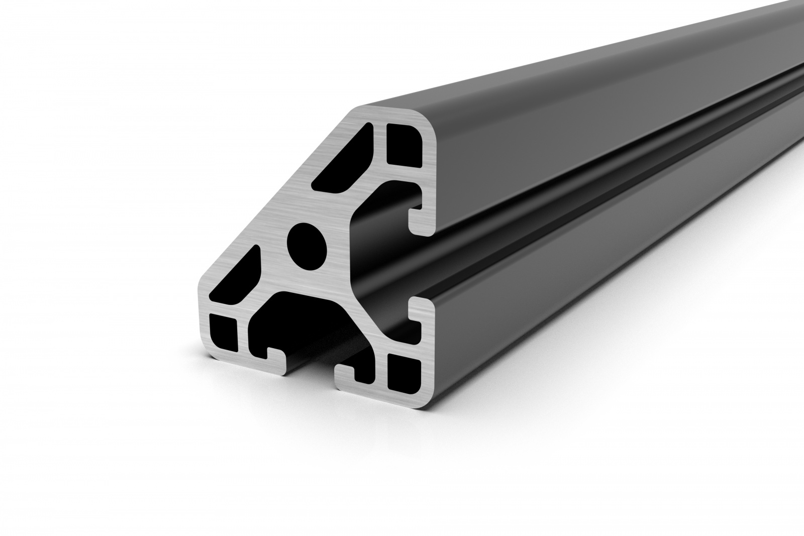 Aluminiumprofil 30x30 Nut 6 I-Typ 45° Leicht Schwarz